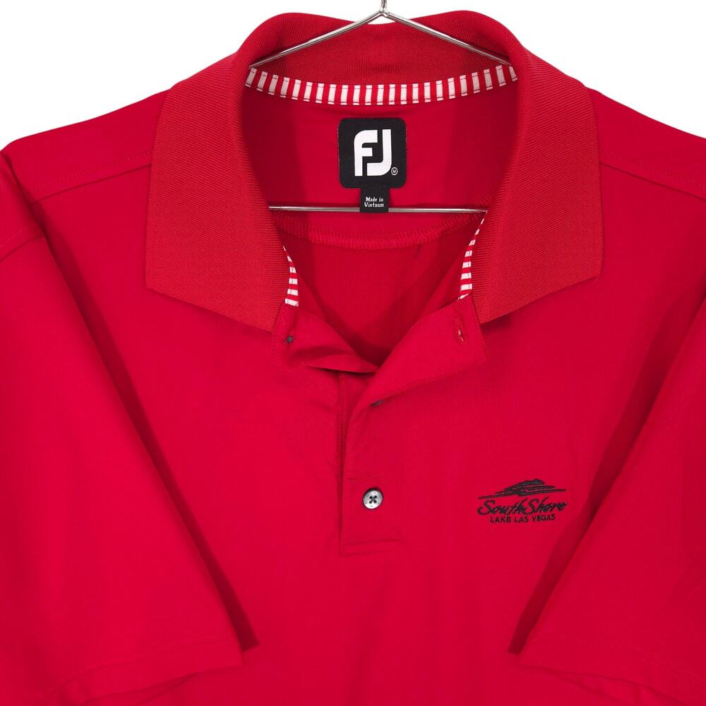 FootJoy Polo Mens Medium Red Performance Golf Shirt South Shore Lake Las Vegas